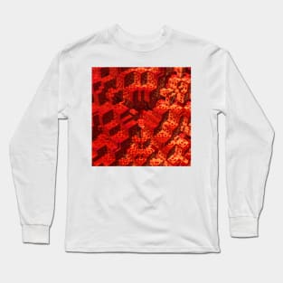 Cubism in Red and Orange Long Sleeve T-Shirt